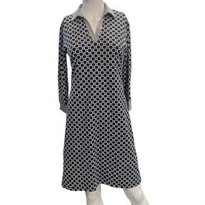 J. McLaughlin Navy and White Geometric Catalina Cloth Dress Size XS
